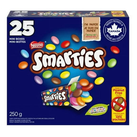 Smarties 25 count - 250g - Imported from Canada
