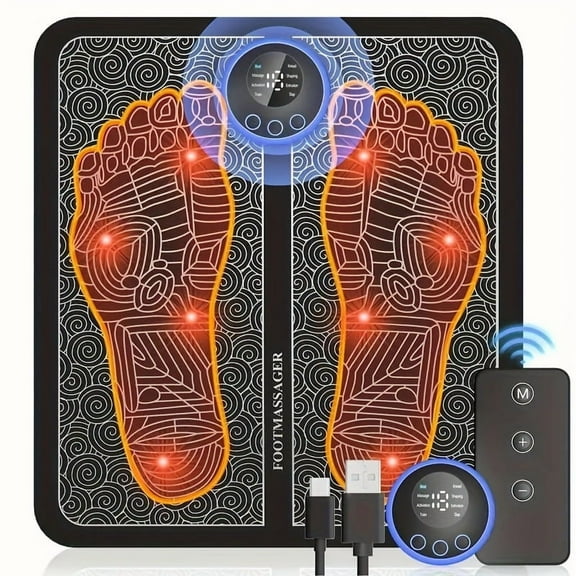 Foot Massager For Neuropathy, Foot Massager Pad For Pain Plantar Relief, Muscle Relaxation, Portable Foot Massager Mat, Remote Control Foot Massager Stimulator