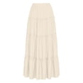 thumbnail image 6 of Amzcrzy Women's Long Skirts with Elastic Waistband Fashion Tiered A-Line Pleated Maxi Skirts Summer Going Out Outfits for Women Comfortable Flowy Beach Vacation Linen Skirt, 6 of 7
