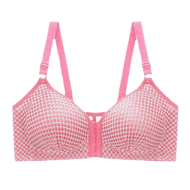 HBFAGFB Bras for Women Comfortable Front Button Built-In Bra without Steel Ring Underwear Pink Size 40