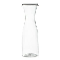 Smarty 35 oz. Clear Large Disposable Plastic Wine Carafes with Lids 12ct