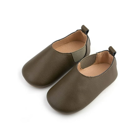 

Gomelly Girl Dress Shoes Closed Toe Princess Shoe Magic Tape Mary Jane Flats Cutout Loafers Dance Performance Olive Green 2# 7C