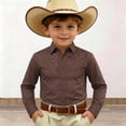 thumbnail image 2 of JAJAHO Boys Cowboy Shirts Long Sleeve Button Down Collared Shirts Casual Floral Printed Hippie Tops For Kids 4-13Y, 2 of 4
