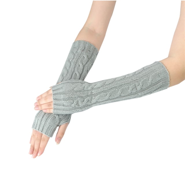 Gants d'Hiver Mode Tricotés Chauds Demi-Ouverture Doigt Bras
