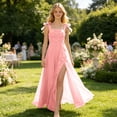 thumbnail image 2 of RUTAYY Children Girls Dress Solid Color Square Collar Sleeveless Bow Shoulder Strap Boho Backless Flowy Long Casual Summer Party Wear Vacation Playful Dresses, 2 of 6