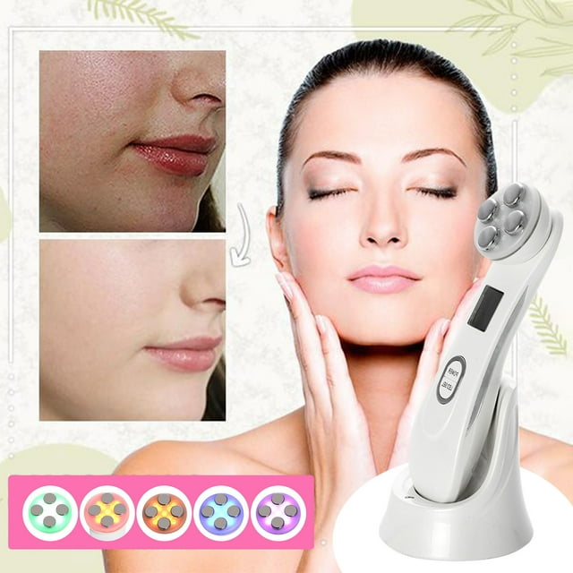 Fiudx Dispositivo de Cuidado Facial, Máquina de Fotos Antiarrugas, Herramienta de Belleza Real, Máscara Led Blanqueadora, Uso En Spa En Casa, Regalo para Mujeres, Puerto Usb Recargable