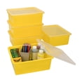 thumbnail image 3 of Storex Deep Storage Tray with Lid, Letter Size, 10 x 13 x 5 Inches, Yellow, 5-Pack, 3 of 5