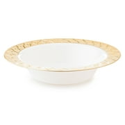 Host & Porter Gold Rim Plastic Soup Bowls, 12oz, 10 Ct, Great for Weddings, Bridal Showers, and Baby Showers