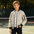 thumbnail image 4 of Enyan Teens Bomber Jacket Lightweight Casual Spring Fall Windbreaker Zip Up Coat with Pocket for Boys Girls, 4 of 9