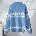 thumbnail image 7 of Hvot&aat Women's Vintage Fair Isle Sweaters Nordic Colorful Long Sleeve Pullover Argyle Knitted Top Boho Crewneck Tops, 7 of 7