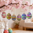 thumbnail image 5 of AZXY Easter Bunny Ornaments for Tree, 12Pcs 2D Flat Wooden Miniature Easter Hanging Decorations, Small Bunny with Easter Eggs Ornaments for Small Tree, Easter Party & Home Indoor Outdoor Decor, 5 of 6