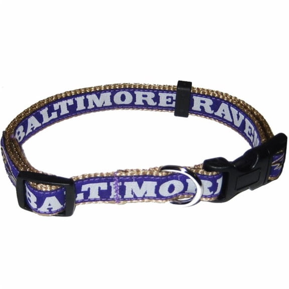 Pets First NFL Baltimore Ravens Dog Collar - Heavy-Duty, Durable & Adjustable Football Collar for Dogs/ CATS - Medium