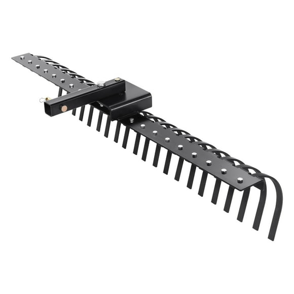 KFFKFF Landscape Rake, 60" Tow-Behind Dethatcher, Equipped with 21 Durable Steel Tines, Compatible with 48" or 60" Toolbars & 3-Point Hitch Systems, Ideal for Collecting Leaves, Pine Needles & Grass