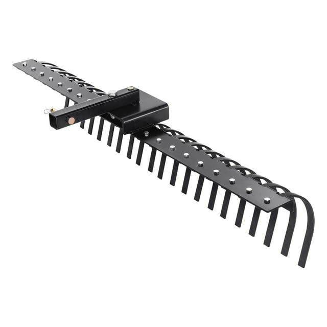 KFFKFF Landscape Rake, 60" Tow-Behind Dethatcher, Equipped with 21 Durable Steel Tines, Compatible with 48" or 60" Toolbars & 3-Point Hitch Systems, Ideal for Collecting Leaves, Pine Needles & Grass