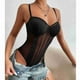 thumbnail image 5 of Body de encaje para mujer, lencería con correas ajustables, erógeno, espalda descubierta, encaje transparente, Costura de malla, lencería de una pieza, 5 of 8
