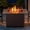 Rectangle-Brown Wicker, variant on Giantfurnni 30" Propane Fire Pit Table with Lid, Outdoor Wicker 50,000 BTUs Square Gas Fire Pit Table with Lava Rocks for Balcony Porch Deck