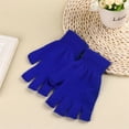 thumbnail image 1 of Guantes cálidos de punto acrílico, guantes creativos de invierno de medio dedo, guantes unisex, 1 of 5