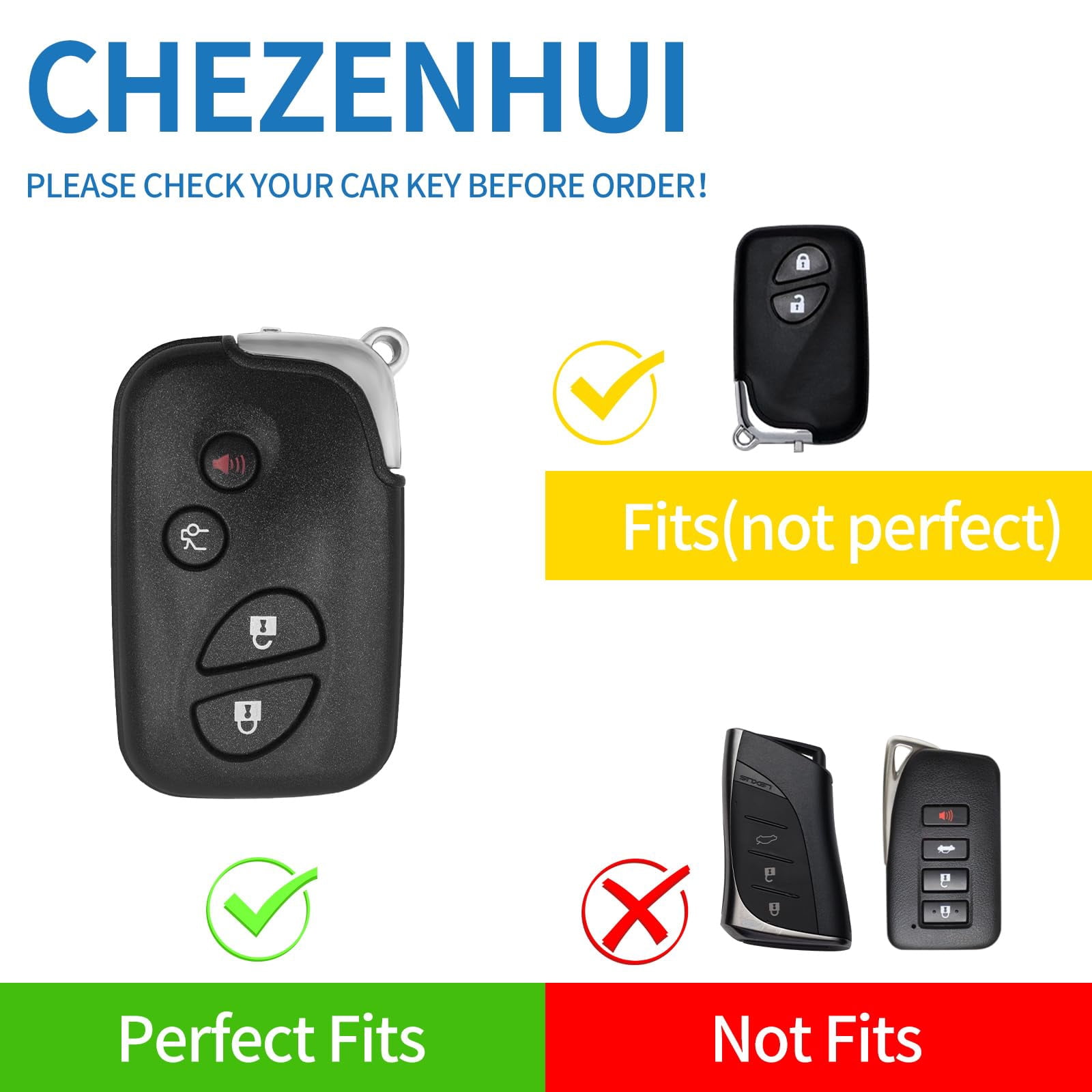 Premium Genuine Leather Key Fob Sleeve with Lanyard for Lexus GX460 RX350 ES350 IS250 LX570 IS350 GS430 4-5 Button Smart Remote Protector