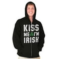 thumbnail image 5 of Kiss Me Im Irish Classic Saint Pattys Zip Up Hoodie Men's Women's Brisco Brands S, 5 of 6