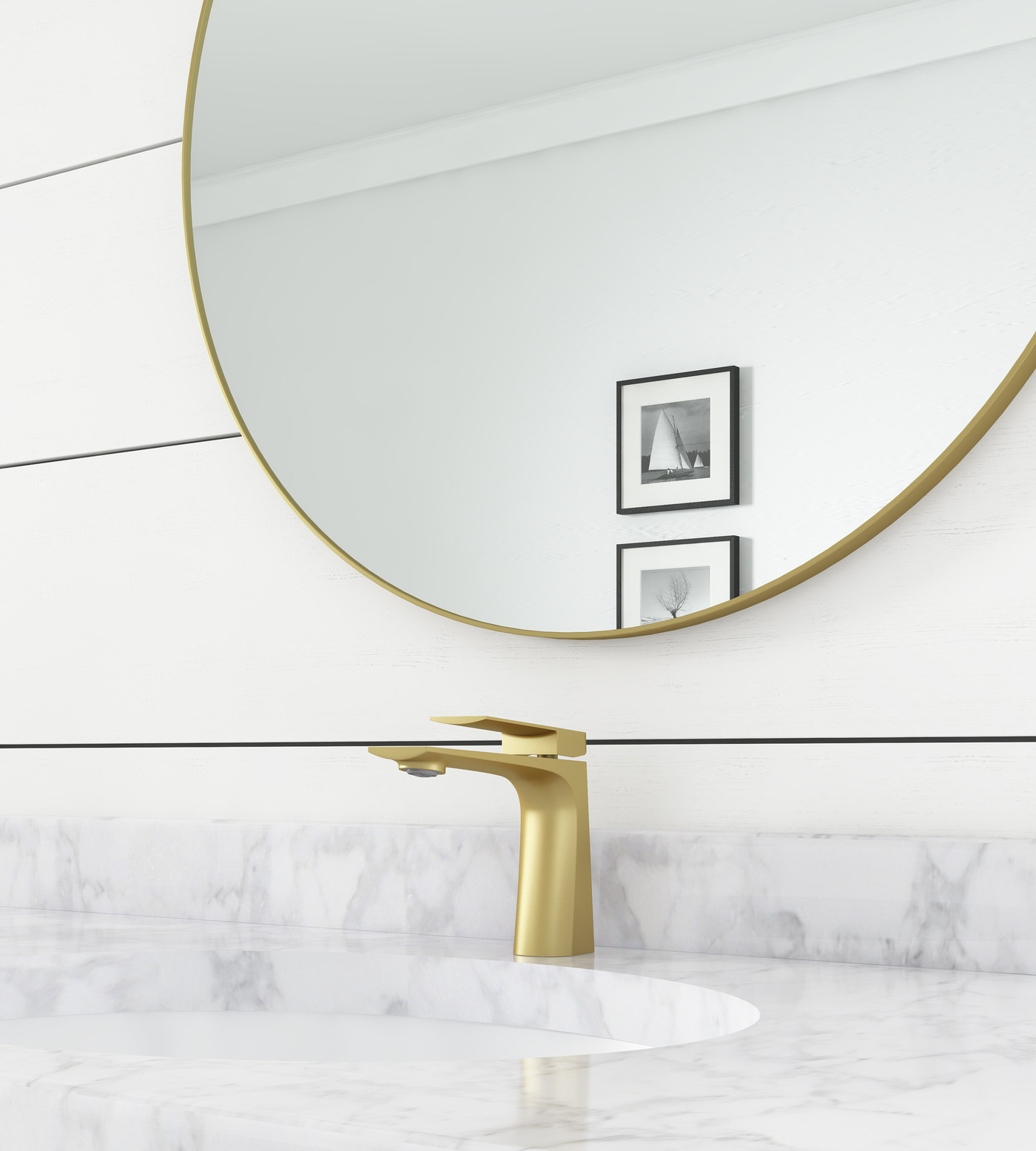 YZZY Brushed Gold Single Handle Vessel Sink Faucet Hot and Cold Water Mixer Brass Body Single Hole Bathroom Sink Faucet