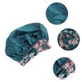 thumbnail image 3 of Unique Bargains Women Flowered Shower Cap Black 1 Pc Peacock Blue, 3 of 5