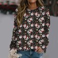 thumbnail image 2 of Gibobby Sudaderas navideñas Sudadera con Cuello Redondo y Estampado navideño para Mujer, Sudadera con Capucha Suelta Informal de Manga Larga(Negro,G), 2 of 4