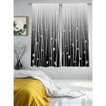 thumbnail image 3 of Black Flower Sheer Curtains 72 Inch Length 2 Panels Set, Geometric Stripes Gradient Simple Branch Voile Window Treatment Rod Pocket Curtains Sheers Drapes for Bedroom/Living Room/Kitchen 52"x72"x2, 3 of 7