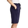 thumbnail image 3 of Hanes Short Bermuda en Molleton Français pour Femmes, P, Marine, 3 of 4