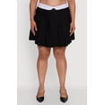 thumbnail image 4 of Womens Plus Size Mini Pleated Skirt with Contrast Waistband, 4 of 5