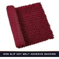 thumbnail image 3 of Walensee Non-Slip Bathroom Rugs Chenille Soft Striped Plush Bath Mat, 20" x32", Red, 3 of 7