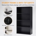 thumbnail image 6 of CONCETTA 4 Shelf Bookcase, 42 Inch Tall Floor Standing Open Bookshelf for Home Office and Living Room, Black, 6 of 9