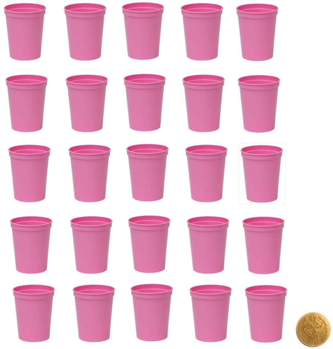 Black Stadium Cups, Pack of 25, Blank 16 oz Plastic Cups