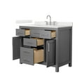 thumbnail image 2 of Beckett 42" Dark Gray Single Vanity & Giotto Quartz Top (3-Hole) & Nickel Trim, 2 of 5