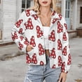 thumbnail image 3 of Jackets for Women Winter Coat Jackets Flannel Stand Collar Jacket(Polka Dot Mouse Bow,Size:S-4XL), 3 of 7