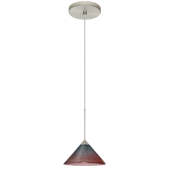 Besa Lighting - Kona-One Light Cord Pendant with Flat Canopy-5.5 Inches Wide by