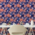 thumbnail image 2 of Ambesonne Flowers Peel & Stick Wallpaper for Home, Colorful Boho Ethno Roses, 13"x72", Dark Purple Burnt Sienna, 2 of 5