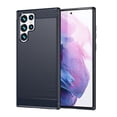 thumbnail image 1 of PANDACO Navy Brushed Metal Case for Samsung Galaxy S22 Ultra, 1 of 4