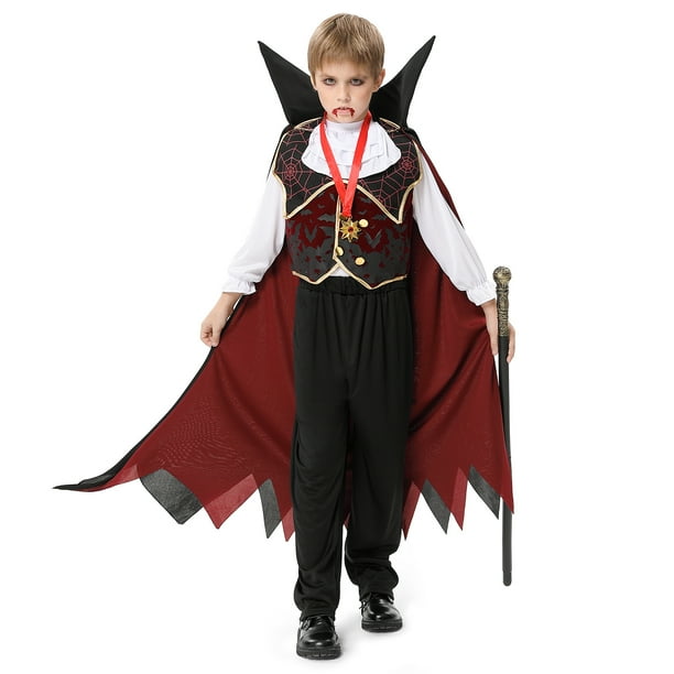 Halloween Gothic Vampire Costume Deluxe Set for Boys, Kids Dracula