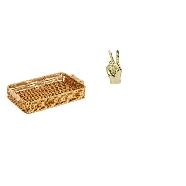 Cestas de almacenamiento,Cestas de almacenamiento de cocina tejidas con asas hechas a mano,Escultura de estatua,Estatuas y figuras con gestos de los dedos de la mano,Esculturas de mano