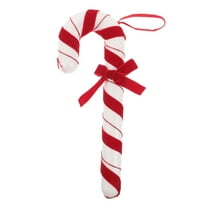 AURARMLET Red and White Plush Candy Cane Hanging Ornaments for Christmas Tree and Holiday Decoration