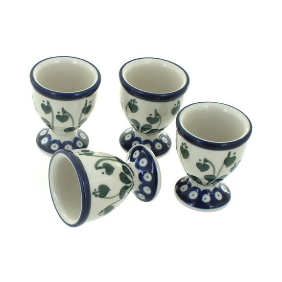 Blue Rose Polish Pottery Alyce Egg Cup Set