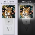 thumbnail image 2 of Leopard LED Square Night Lights - Bright and Compact Bedroom or Bathroom Lighting Solution with Auto on/Off Sensor - Set of 2 Square Shaped Nightlights, 2 of 6