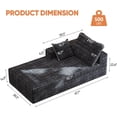 thumbnail image 4 of Flannel Fabric Chaise Lounge, No Assembly Required and Space Saving, Black, 4 of 6