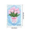 thumbnail image 4 of Amhnf Pink Tulips In Blue Vase With Bow Garden Flag For Home Outdoor Garden Yard Decor 12x18 inch, 4 of 5