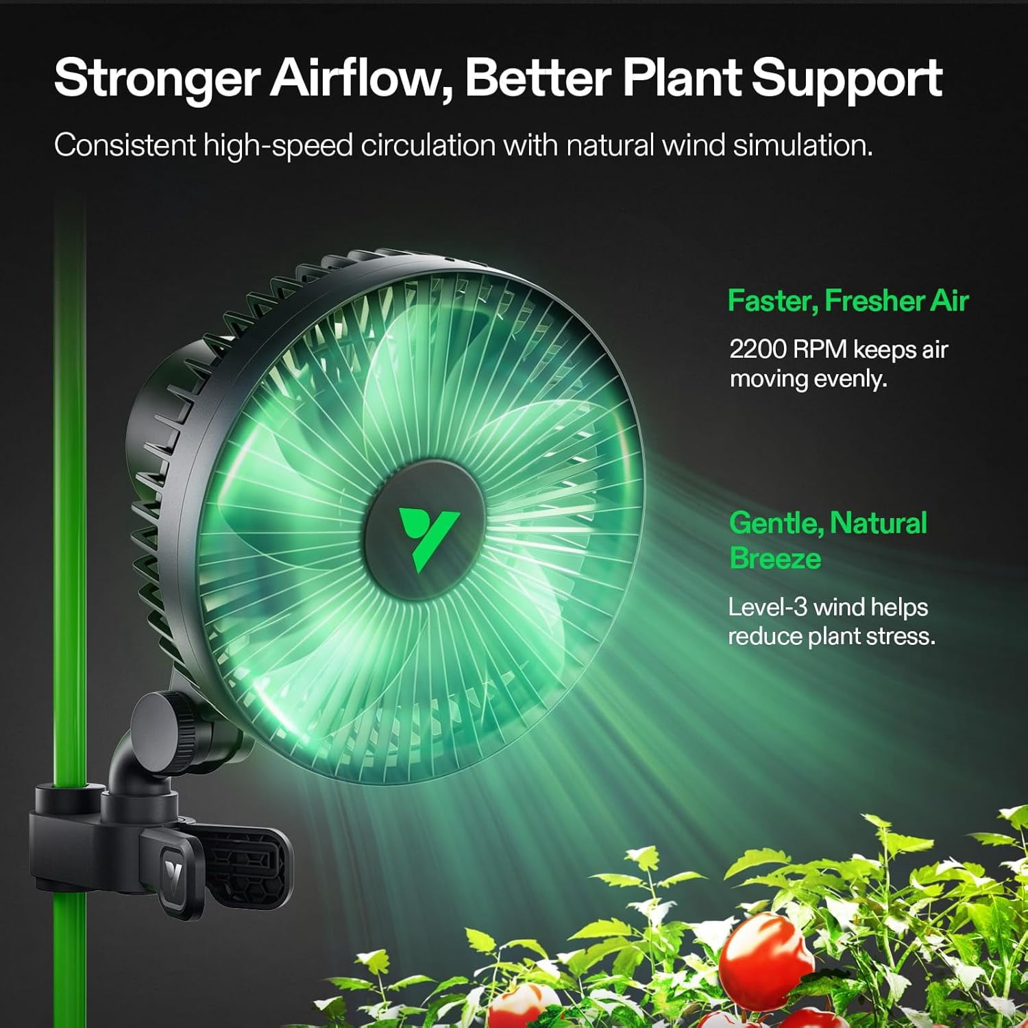 VIVOSUN AeroWave A6 Grow Tent Clip Fan, 6" Auto Oscillating Fan, Secure Non-Slip Clamp, Strong Air Circulating, and Low Noise, for Hydroponic Ventilation, 2-Pack