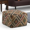 thumbnail image 2 of Johanna Boho Square Pouf in Multi-Color Kilim Patterned Fabric Jute and cotton, 2 of 6
