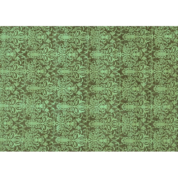 Ahgly Company Indoor Rectangle Abstract Turquoise Blue Modern Area Rugs, 2' x 5'