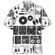 thumbnail image 3 of Camisa hawaiana con estampado de discos de DJ para hombre, blusa informal de manga corta con estampado 3D para fiesta de verano, con botones y solapa de gran tamaño, 3 of 5
