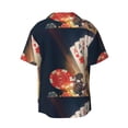 thumbnail image 2 of Disketp Men's Hawaiian Casino Poker Chips Print Shirts Button Down Holiday Beach Shirts-Large, 2 of 7