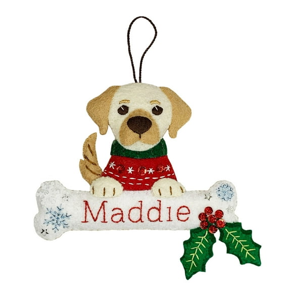 Personalized Felt Dog Christmas Ornament Kit, Golden Retriever | MerryCollectibles